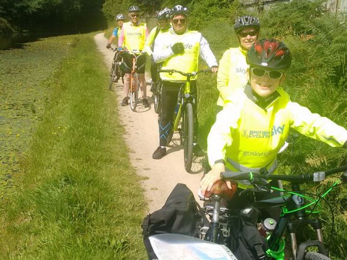 riding along the canalside watching out for coots, moorhens, herons & mallards.