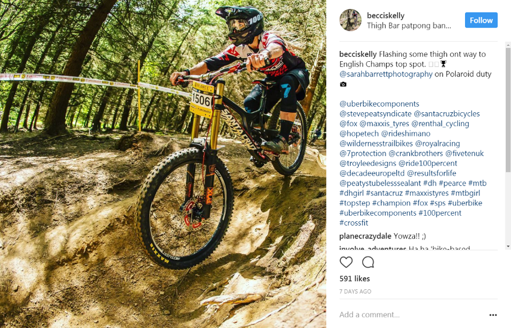 british female downhill mountain bikers