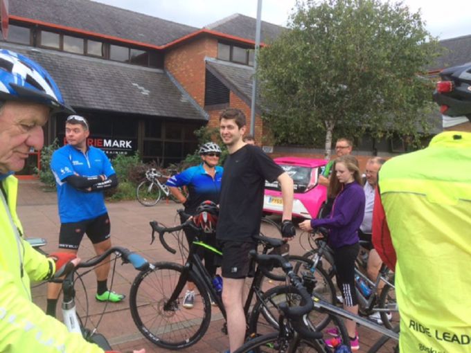 A happy band of cyclists at the end of our 28 mile challenging ride.