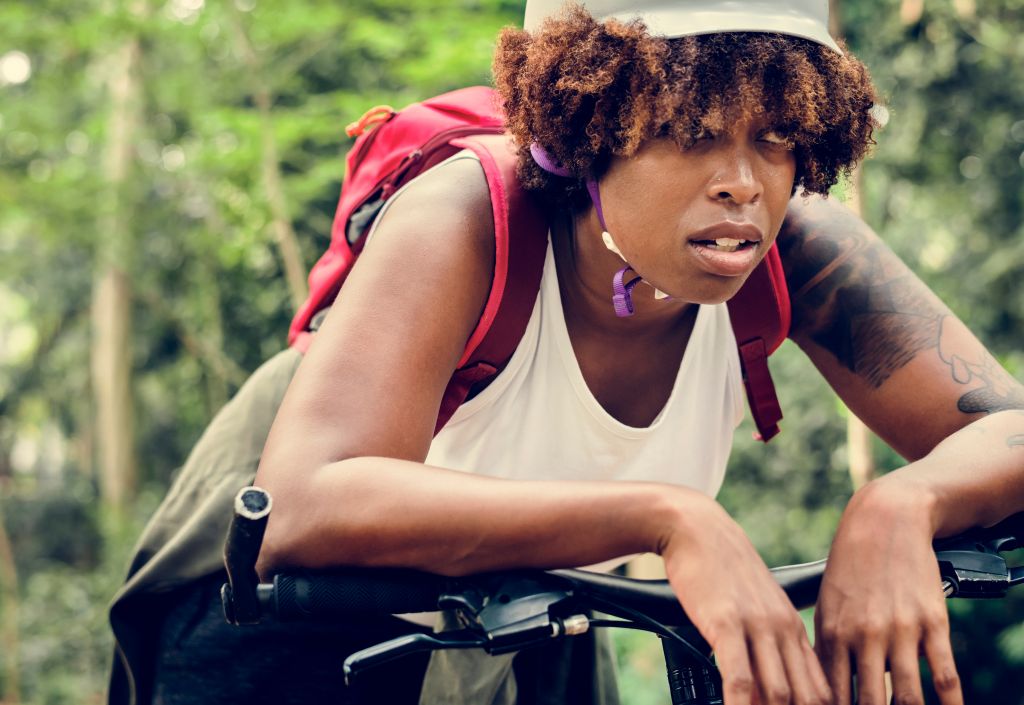 Woman riding a bike clearance