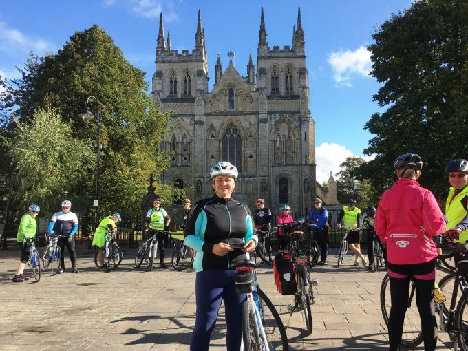 One of the participant outside Selby Abbey