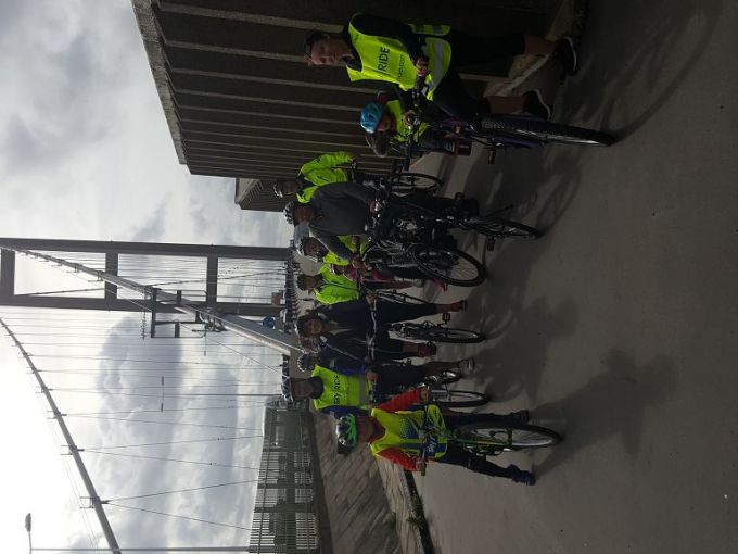 Group included one or two firsts across the bridge on bikes