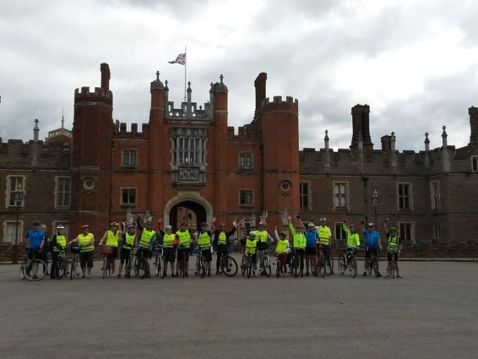 Passing by Hampton Court Palace and Park on the London Parks Royal Flush Cycle Ride :-)