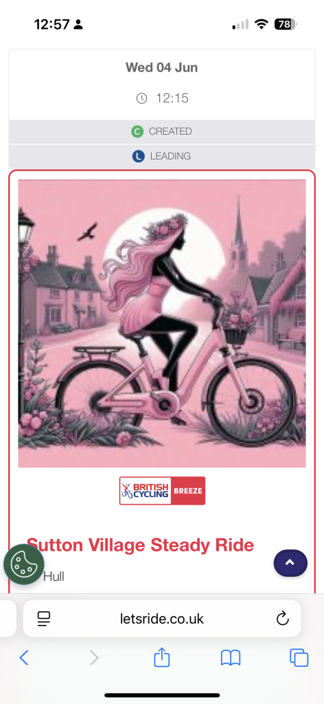 Let's Ride - Sutton Village Steady Ride