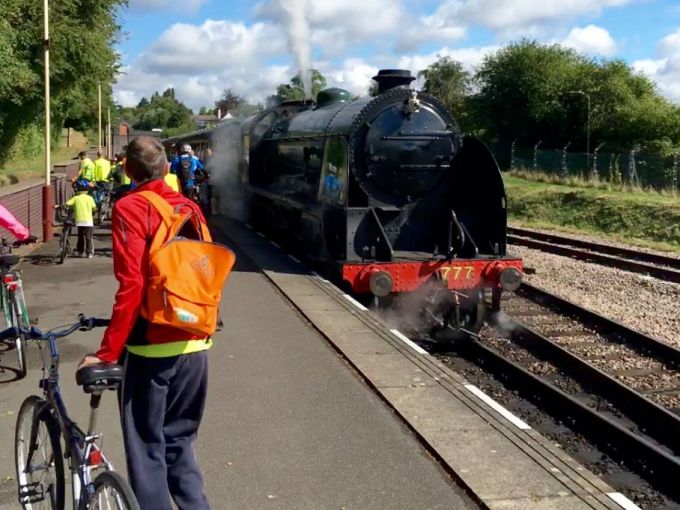 Boarding the Steam Train at Leicester North